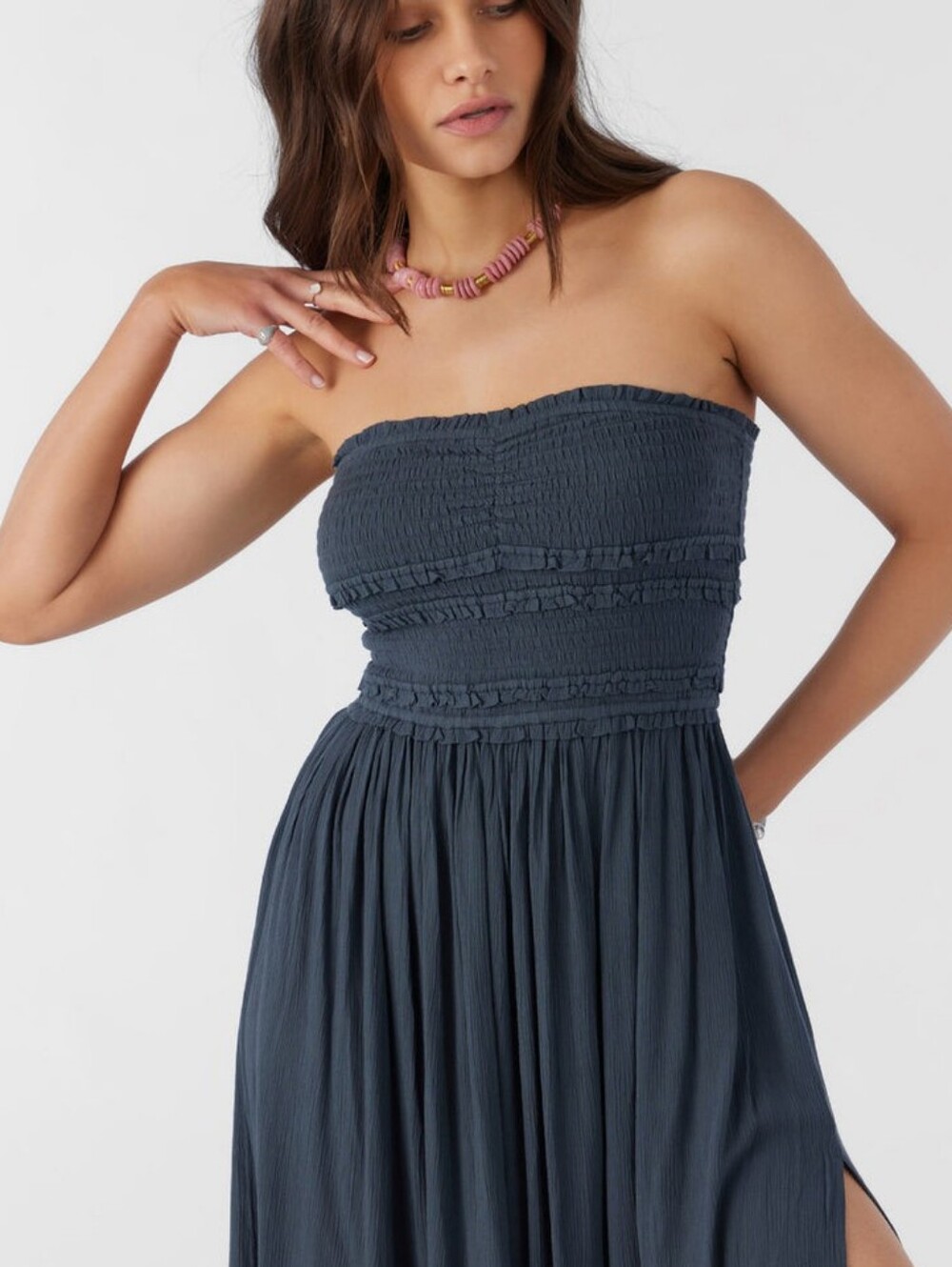 O'NEILL Devyn Womens Strapless Midi Dress - Slate Blue - Picture 2 of 12